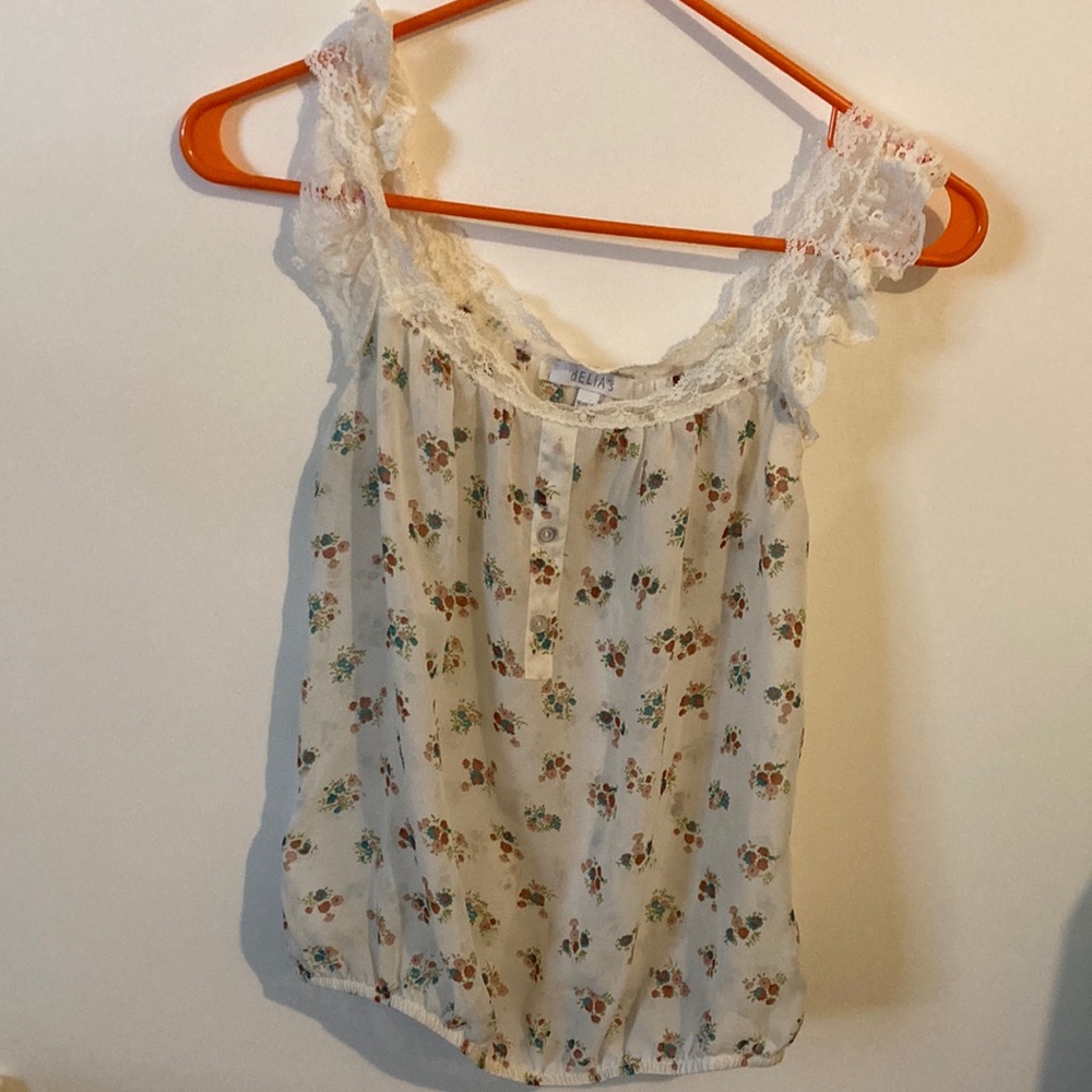 Cream shear sleeveless top